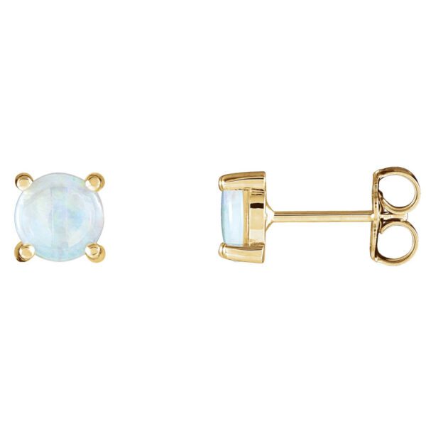 Round 4-Prong Cabochon Earrings