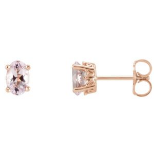 Oval 4-Prong Scroll Setting® Stud Earrings