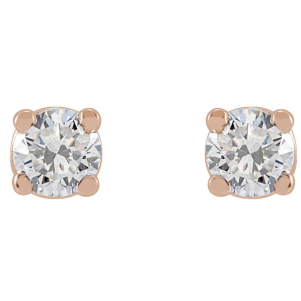 Round 4-Prong Lab-Grown Diamond Stud Earrings - Image 2