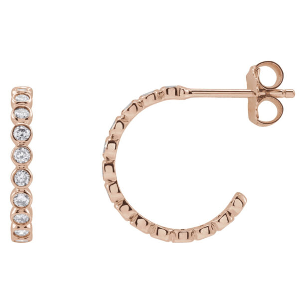 Bezel-Set Huggie Earrings