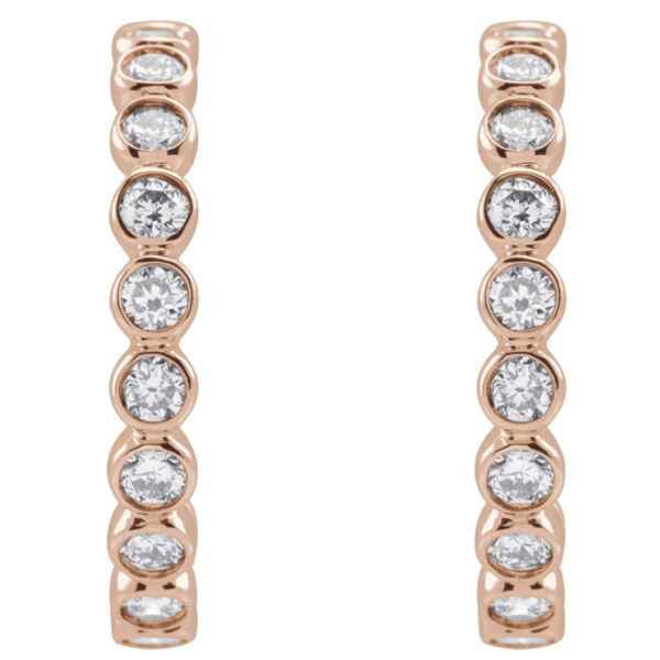 Bezel-Set Huggie Earrings - Image 2