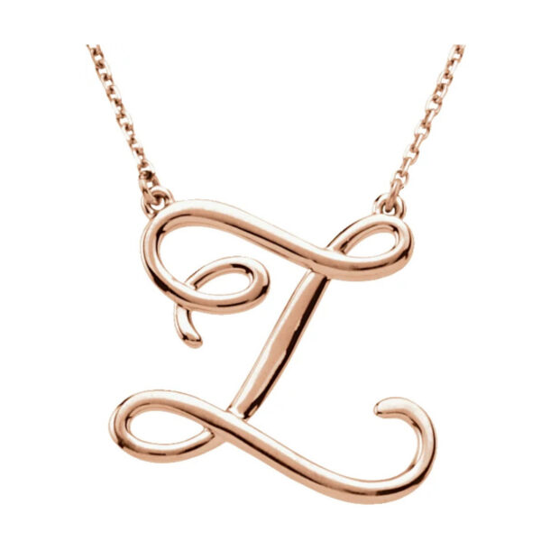 Script Initial Necklace or Center