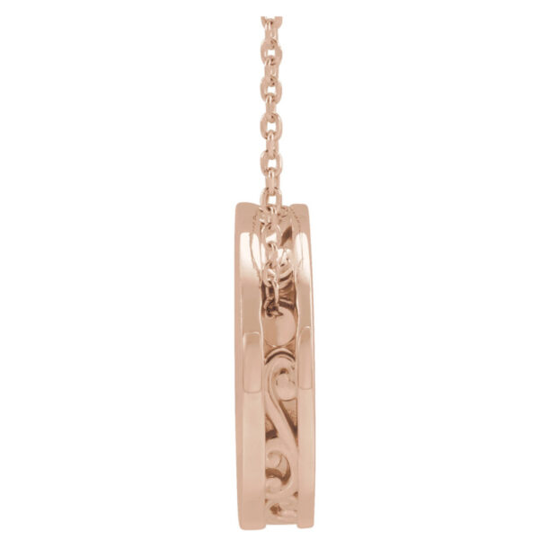 Engravable Scroll Disc Necklace or Pendant - Image 2