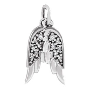 Accented Angel Wings Necklace or Pendant