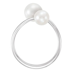 Two-Stone Pearl Bypass Ring