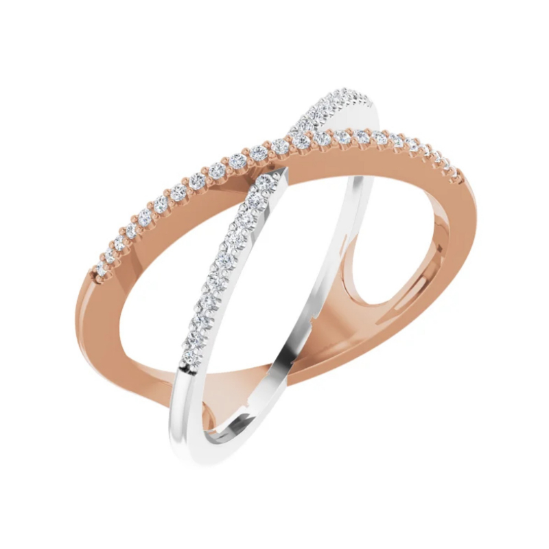 14K Rose/White Gold