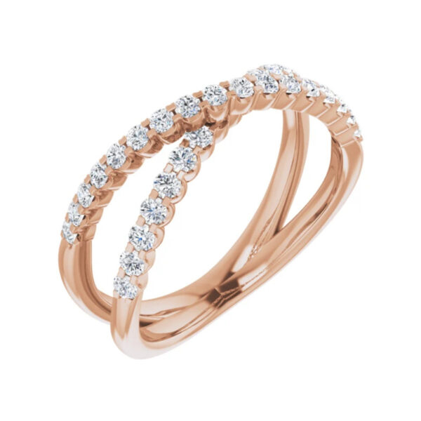 Accented Criss-Cross Ring