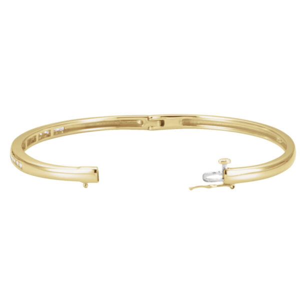 Accented Hinged Bangle Bracelet - Image 2