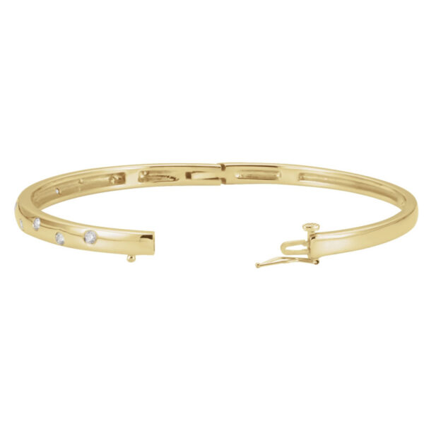 Accented Hinged Bangle Bracelet - Image 2