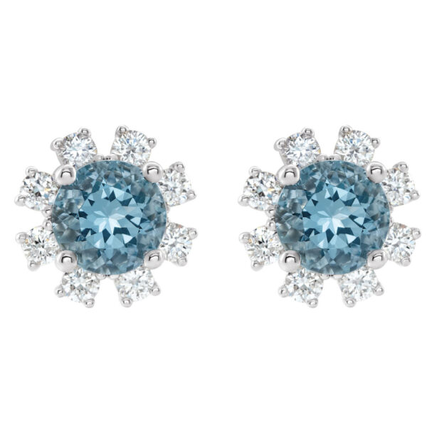 Round 4-Prong Halo-Style Earrings - Image 2