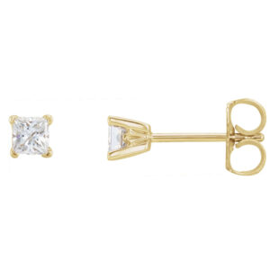 Square 4-Prong V-End Scroll Setting® Stud Earrings