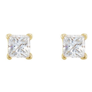 Square 4-Prong V-End Scroll Setting® Stud Earrings