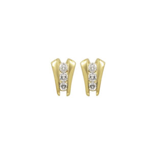 Diamond Round 3-Stone Earrings