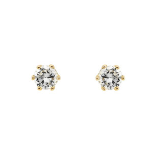 Round 6-Prong Stud Earrings