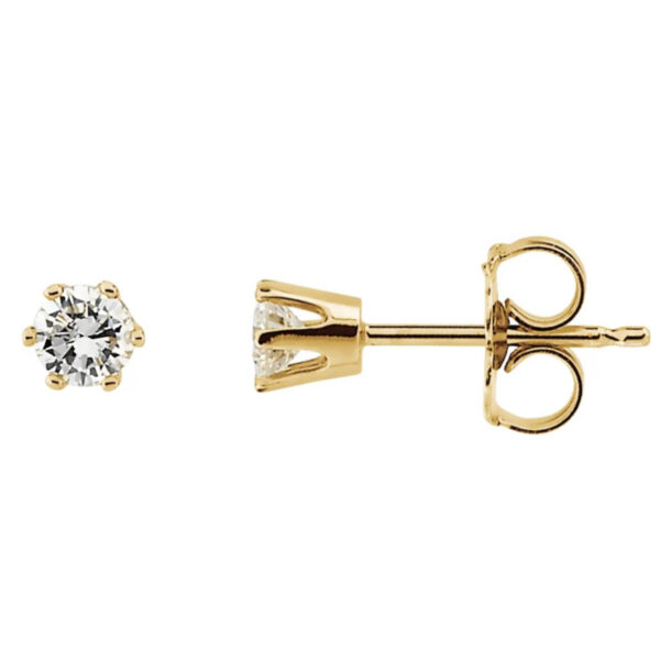 Round 6-Prong Stud Earrings