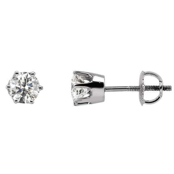 Round 6-Prong Stud Earrings