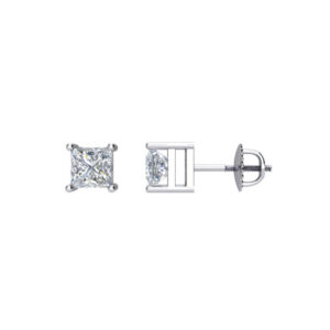 Square 4-Prong Stud Earrings
