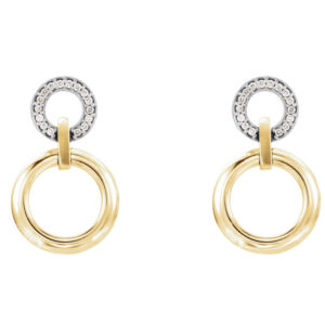 Two Tone Diamond Earrings