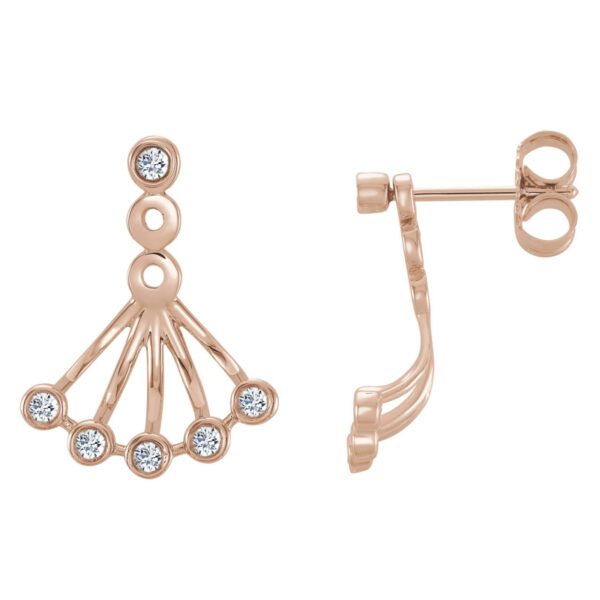 Bezel-Set Fan Earrings