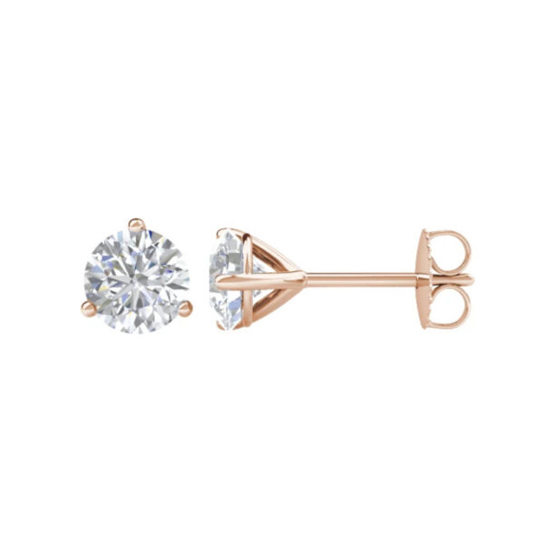 Round 3-Prong Stud Earrings