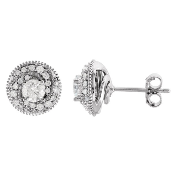 Round Halo-Style Earrings