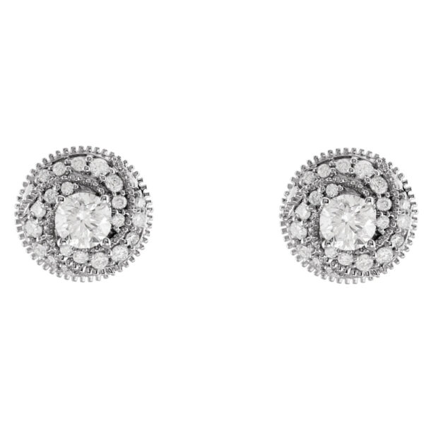 Round Halo-Style Earrings - Image 2