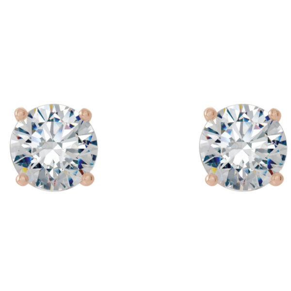 Round 4-Prong Lab-Grown Diamond Stud Earrings - Image 2