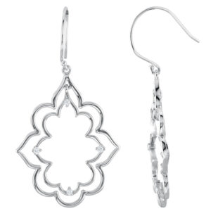 Diamond Accented Open Silhouette Earrings
