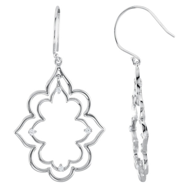 Diamond Accented Open Silhouette Earrings