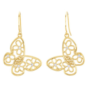 Floral-Inspired Butterfly Earrings