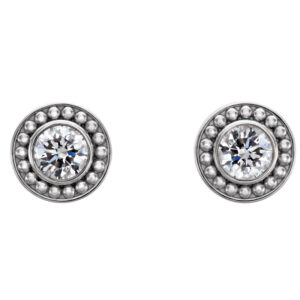 Bezel-Set Beaded Earrings