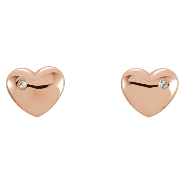 Puffed Heart Earrings - Image 2