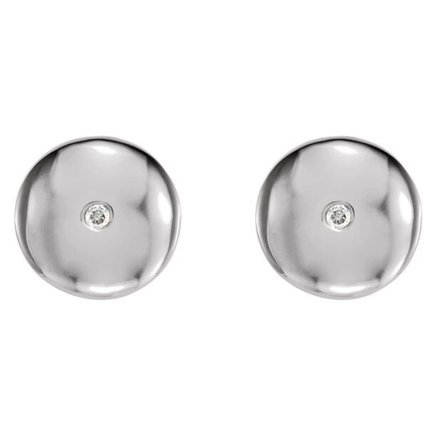 Domed Circle Earrings - Image 2