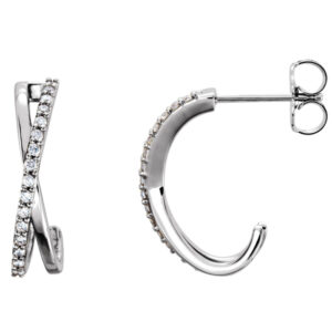 Criss-Cross J-Hoop Earrings