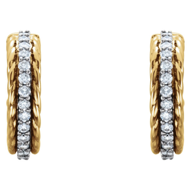Accented Rope Huggie Earrings - Image 2