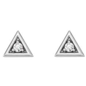 Round 3-Prong Geometric Earrings