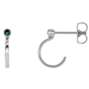 Bezel-Set Huggie Earrings