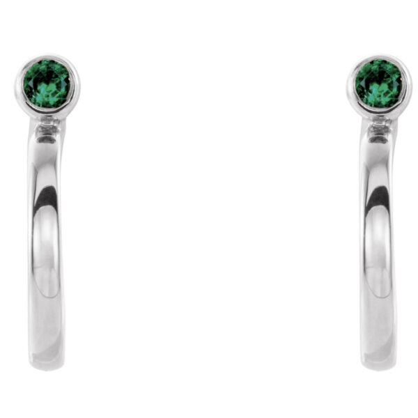 Bezel-Set Huggie Earrings - Image 2