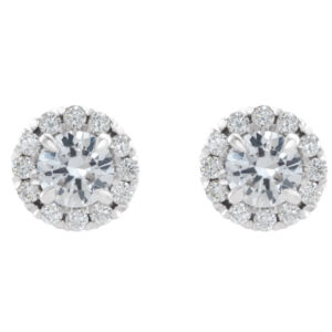 French-Set Halo-Style Earrings