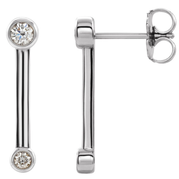 Bezel-Set Bar Earrings
