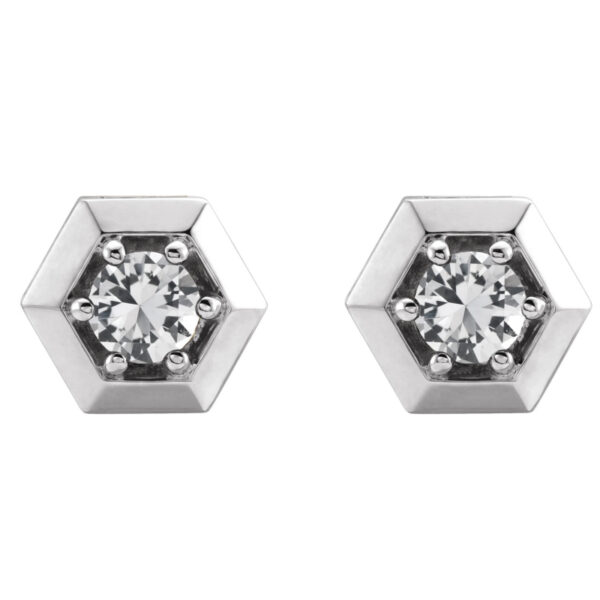 Round 3-Prong Geometric Earrings - Image 2