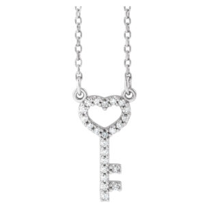 Petite Heart Key Necklace