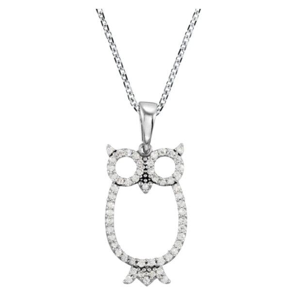 Diamond Owl Necklace