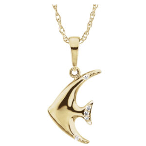 Diamond Angel Fish Necklace
