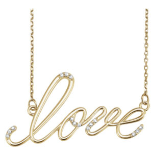 Accented “Love” Necklace or Center