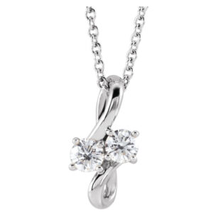 Two-Stone Bypass Necklace or Pendant