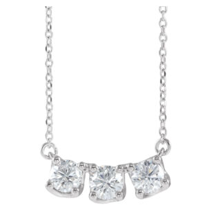 Three-Stone Curved Bar Necklace or Center