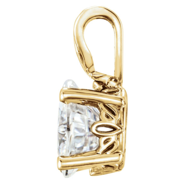 Charles & Colvard Moissanite® Scroll Setting® Pendant - Image 2