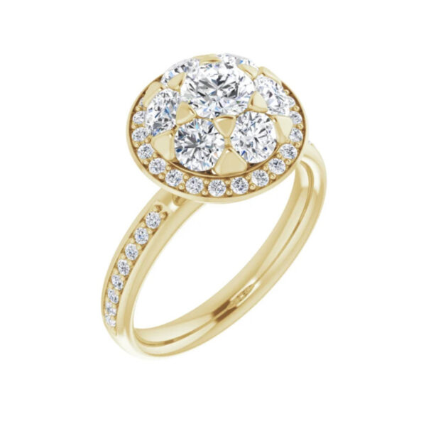 Cluster Halo-Style Engagement Ring