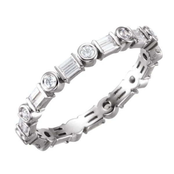 Baguette Accented Eternity Band